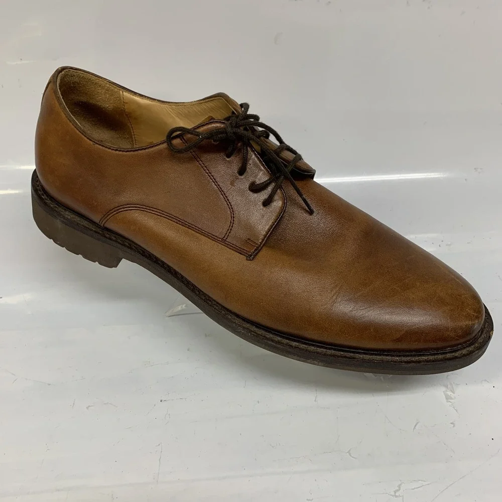 Warfield & Grand Brewer Dress Oxfords 12 Brown Mens Leather Round‎ Toe